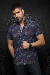 AU NOIR CHEMISE MANCHES COURTES HOMME