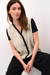 CREAM CHANDAIL SANS MANCHES FEMME