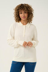 CREAM POLO MANCHES LONGUES FEMME