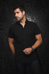 AU NOIR CHEMISE MANCHES COURTES HOMME