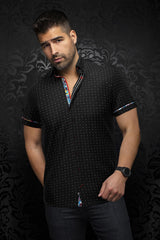 AU NOIR CHEMISE MANCHES COURTES HOMME