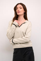 CREAM CHANDAIL MANCHES LONGUES FEMME