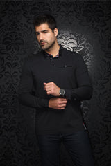 AU NOIR POLO MANCHES LONGUES HOMME