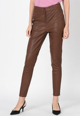 Esprit pantalon en cuir Femme