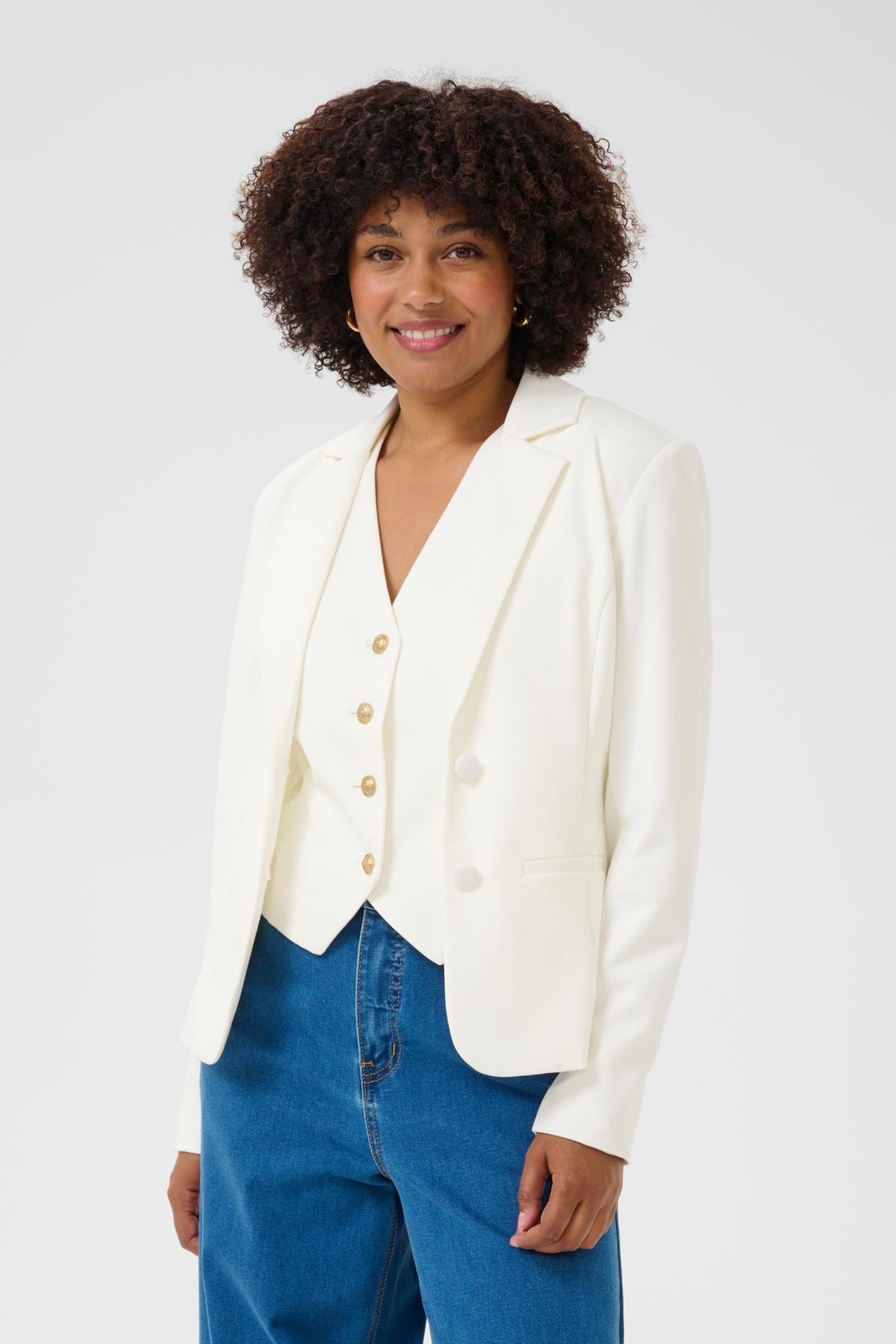Cream Veston Femme