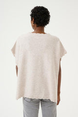 CREAM PONCHO FEMME