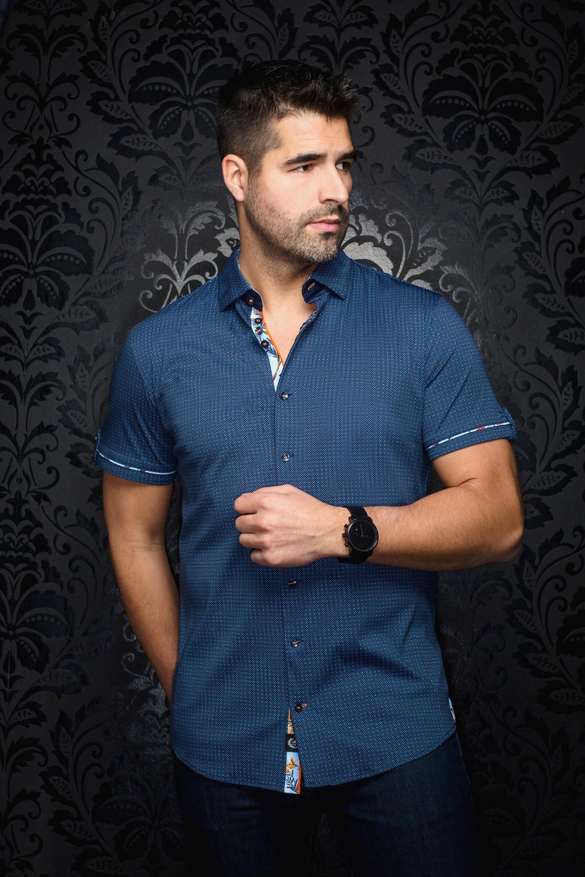 AU NOIR CHEMISE MANCHES COURTES HOMME