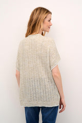 Cream Chandail Manches Courtes Femme