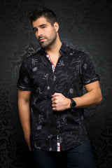AU NOIR CHEMISE MANCHES COURTES HOMME