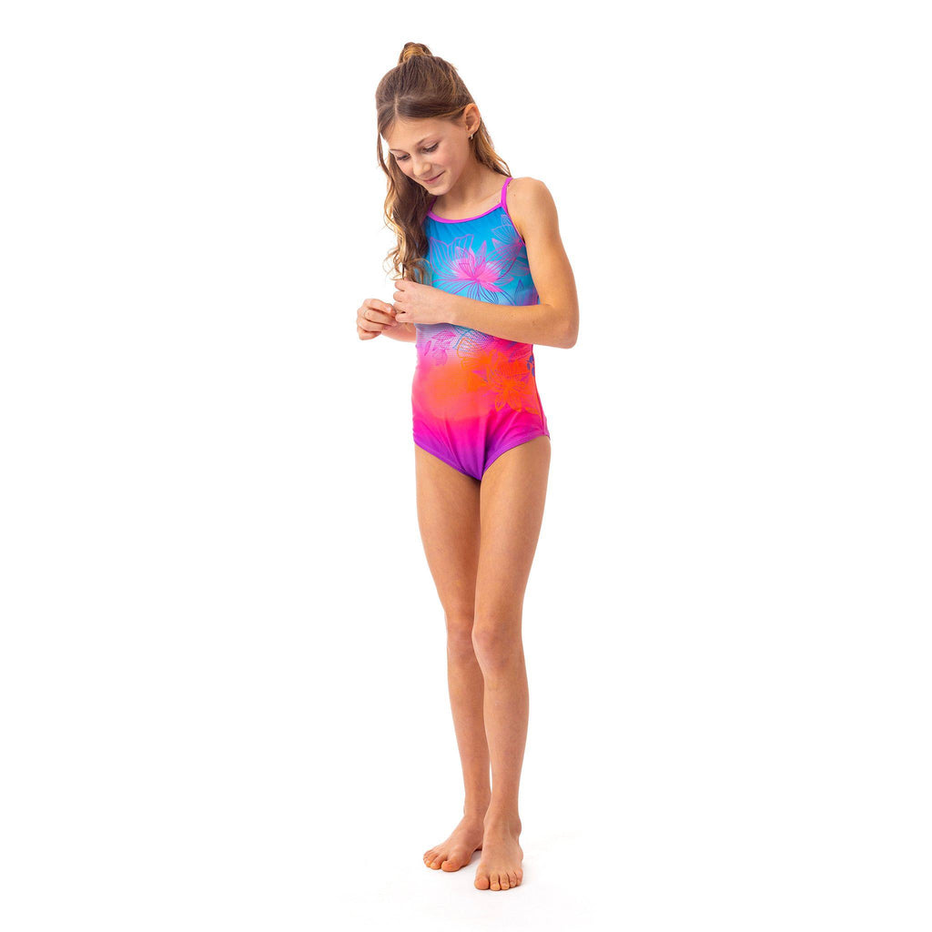 Maillot De Bain Foclassy Taille 44/14/16 - Motif Rayures Et Pois, Couleur Bleu Vert Et Noir