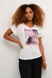 Cream T-Shirt Femme