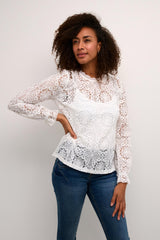 Cream Blouse Femme