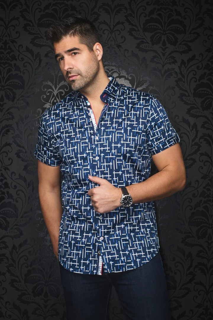AU NOIR CHEMISE MANCHE COURTE  HOMME