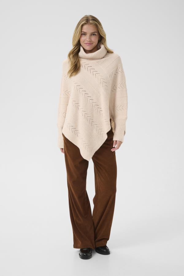 CREAM PONCHO FEMME