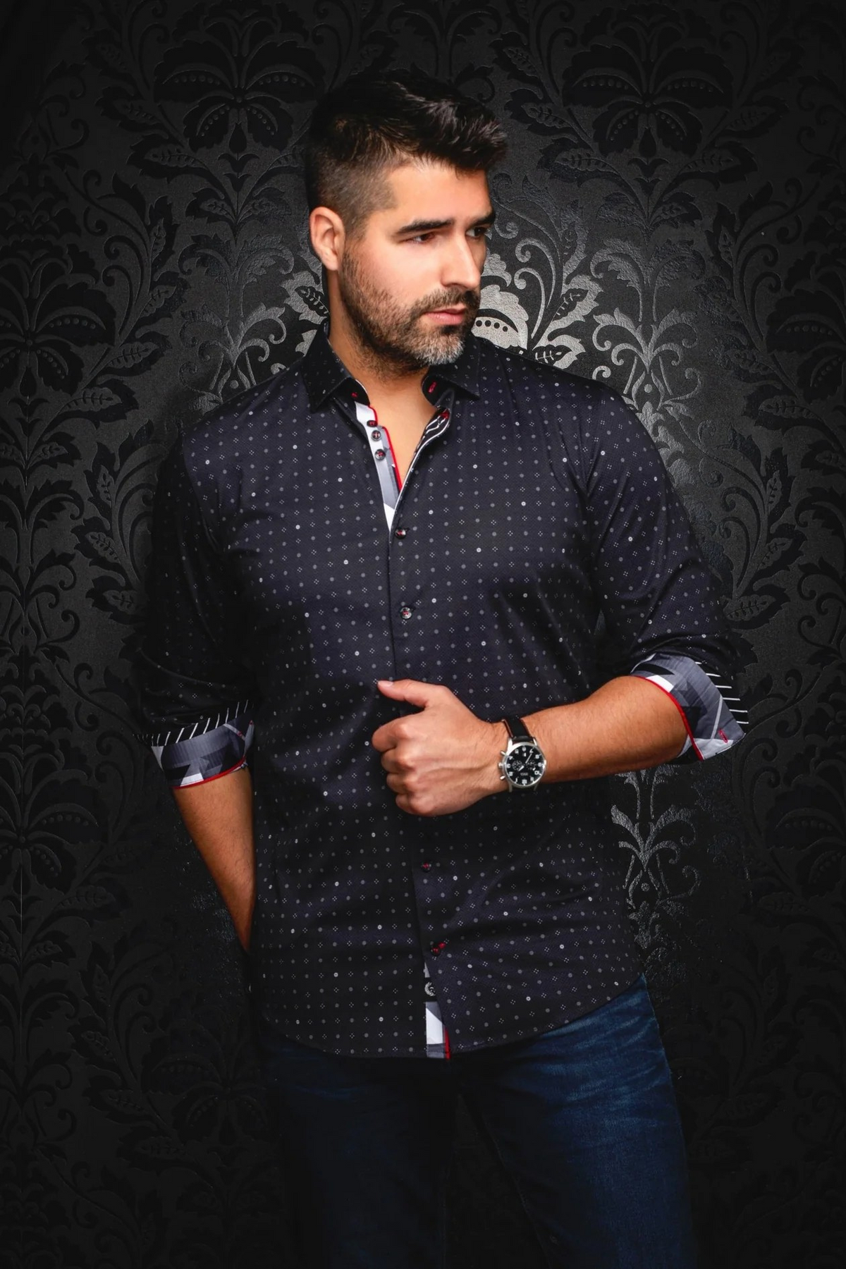 AU NOIR CHEMISE KNIT HOMME