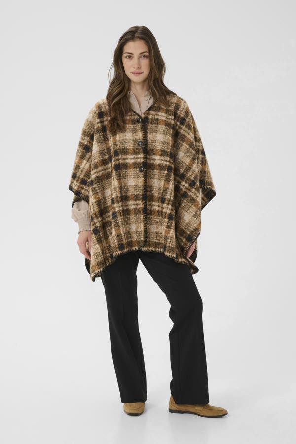CREAM PONCHO FEMME