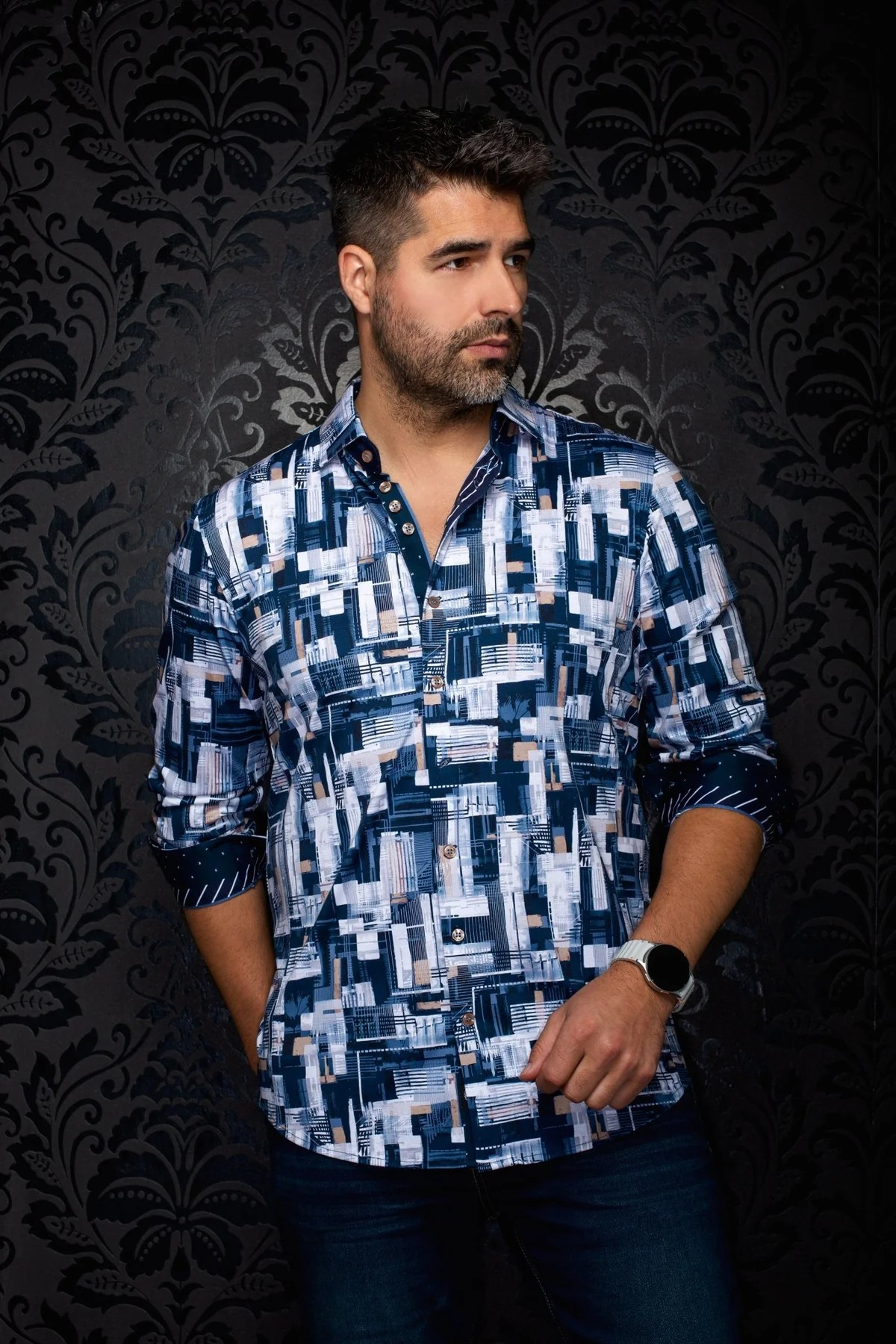 AU NOIR CHEMISE KNIT HOMME