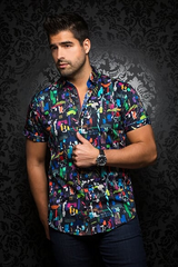 Au Noir Chemise Manche Courte Homme