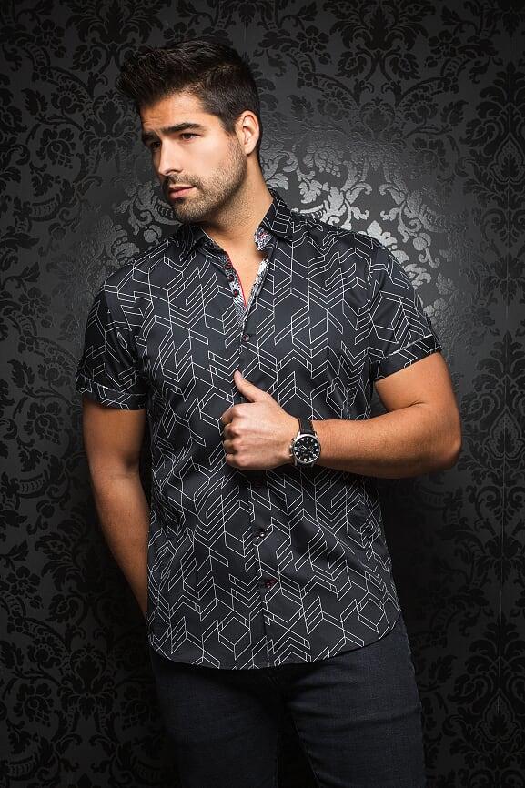 Au Noir Chemise Manche Courte Homme