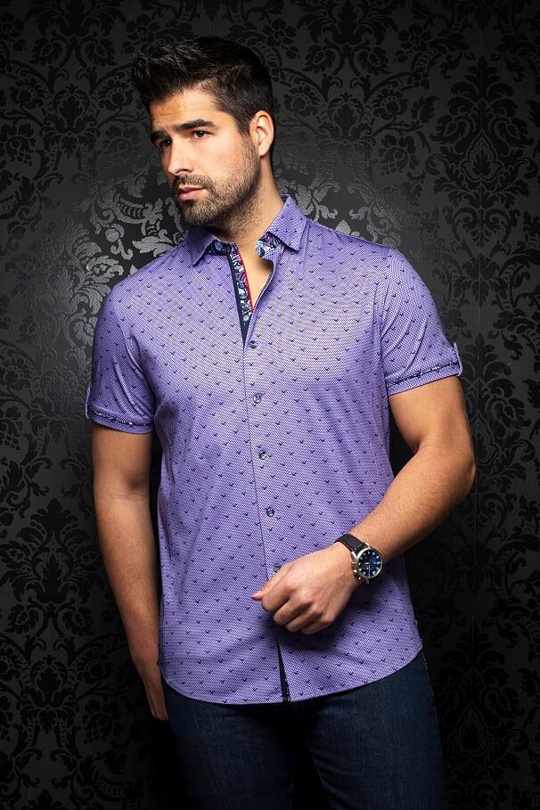 Au Noir Chemise Manche Courte Knit Homme