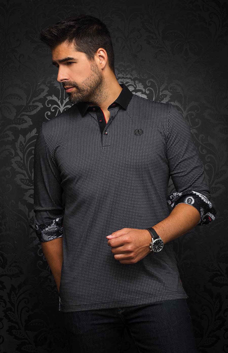 Au Noir Polo Manche Longue Homme
