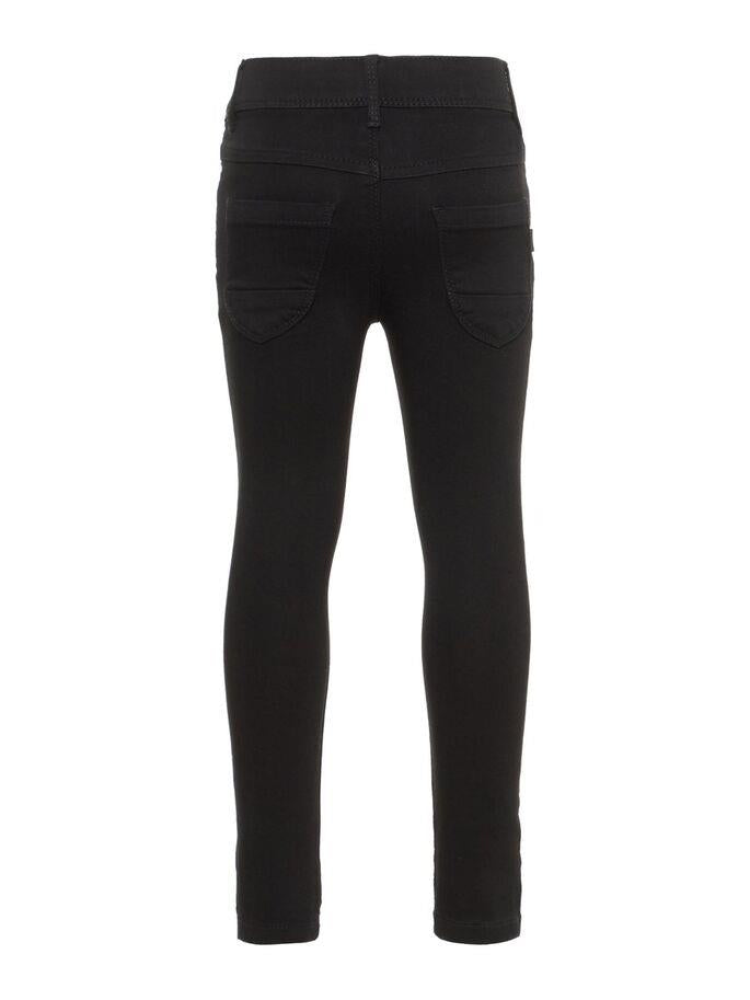 NAME IT Pantalon Fille Coton Stretch – Ajustement Normal, Fermeture Éclair, 98% Coton 2% Élasthanne
