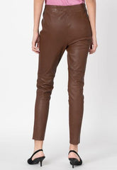 Esprit pantalon en cuir Femme