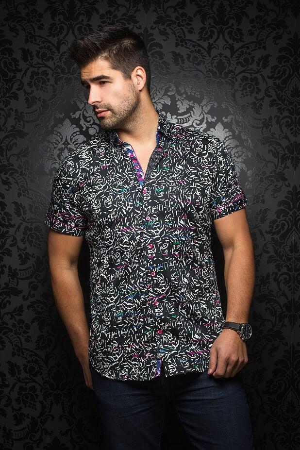 Au Noir Chemise Manche Courte Homme